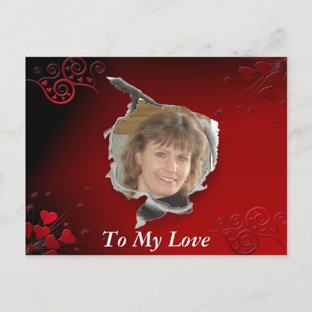 Carte Postale Cadre de coeur rouge (Devant)