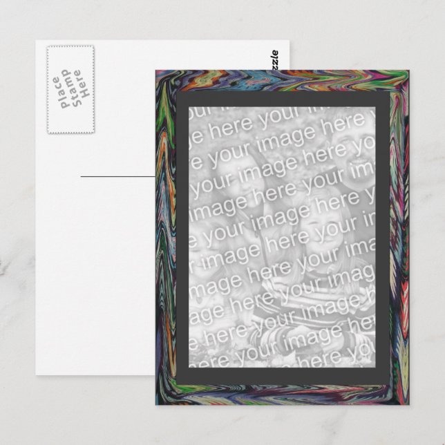 Carte postale - Cadre de couleurs étalées modèle (Devant / Derrière)