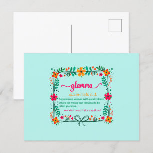 Carte Postale Cadre de fleurs Glamma Grand-mère Définition de gr