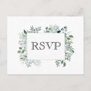 Carte Postale Cadre de mariage RSVP de verdure botanique