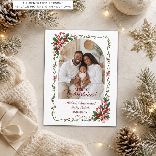 Carte Postale Cadre d'hiver Famille Noël Photo de vacances