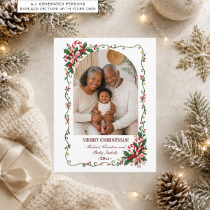 Carte Postale Cadre d'hiver Famille Noël Photo de vacances
