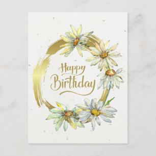 Carte Postale Cadre en or avec verset biblique pour anniversaire