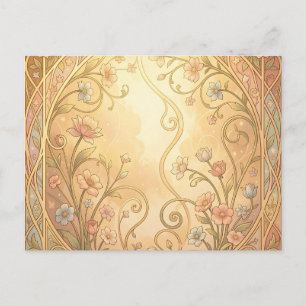 Carte Postale Cadre floral Art Nouveau bordure ornementale vinta