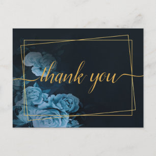 Carte Postale Cadre géométrique or simple chic  Message de remer