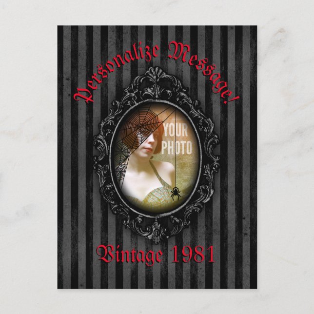 Carte Postale Cadre gothique personnalisé avec araignée (Devant)