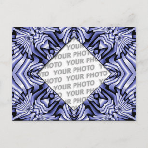 Carte Postale Cadre KaleidoscopeART - bleu + votre photo et votr