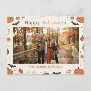Carte Postale Cadre personnalisable mignon Kawaii Joyeux Hallowe