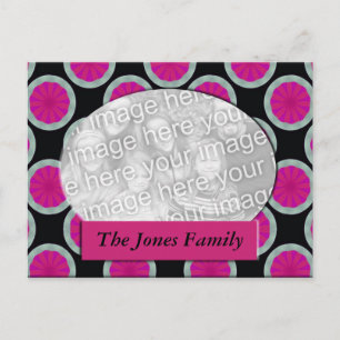 Carte Postale cadre photo en cercle rose et noir