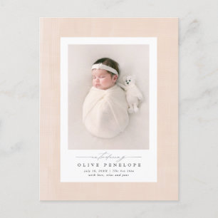 Carte Postale Cadre souple texturé nouveau faire-part bébé po