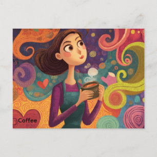 Carte postale café