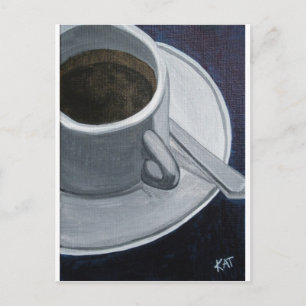 Carte Postale Café 5x7 acrylique sur tableau en toile, @Kathleen
