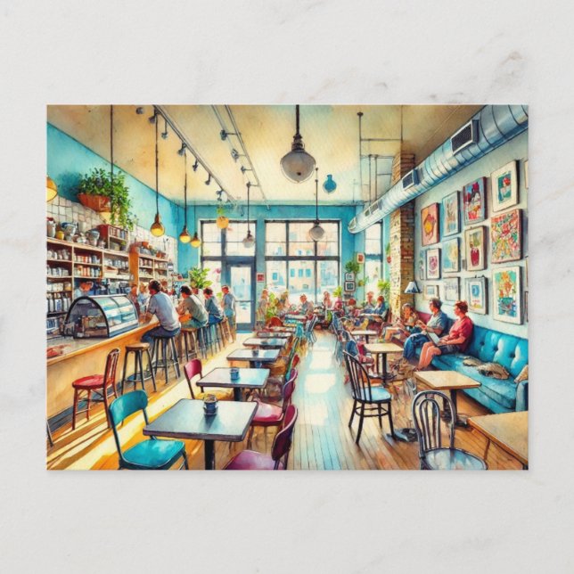Carte Postale Café à Chicago Andersonville (Devant)