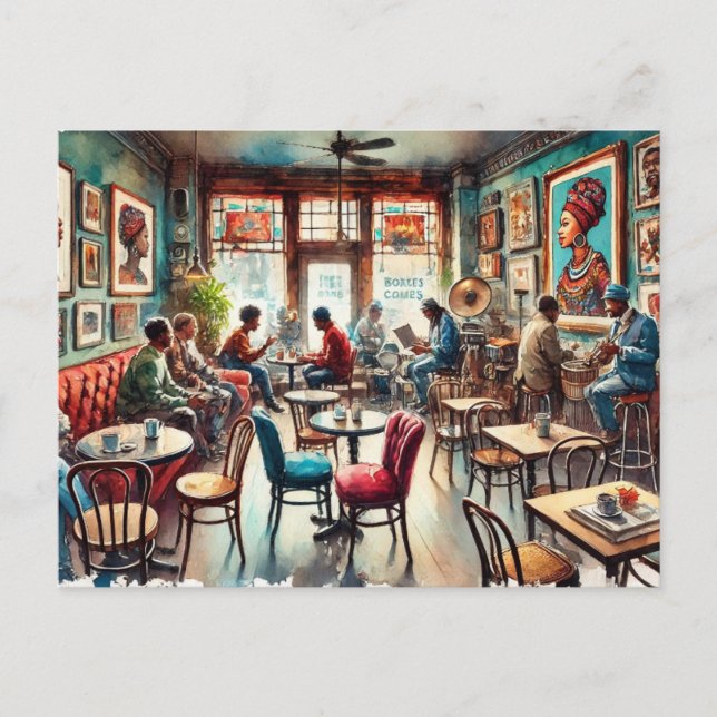 Carte Postale Café à Chicago Bronzeville (Devant)
