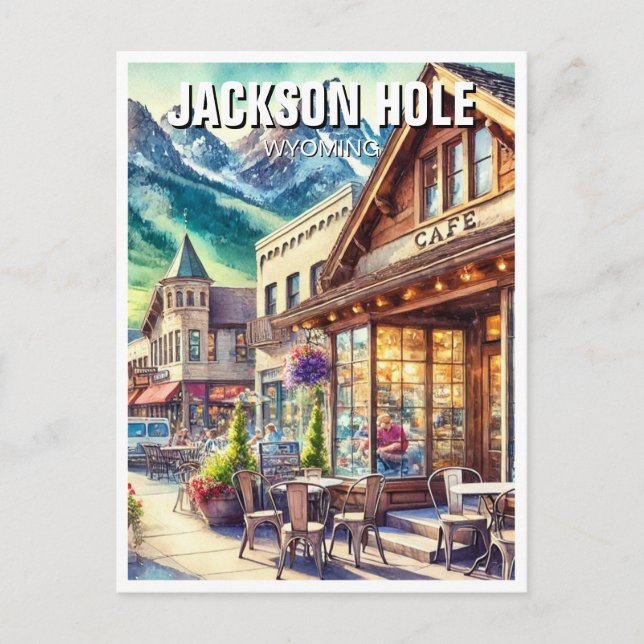 Carte Postale Café à Jackson Hole Wyoming (Devant)