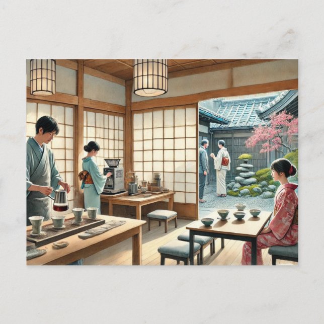 Carte Postale Café à Kyoto (Devant)