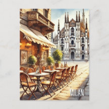 Café à Milan Aquarelle Peinture Mug