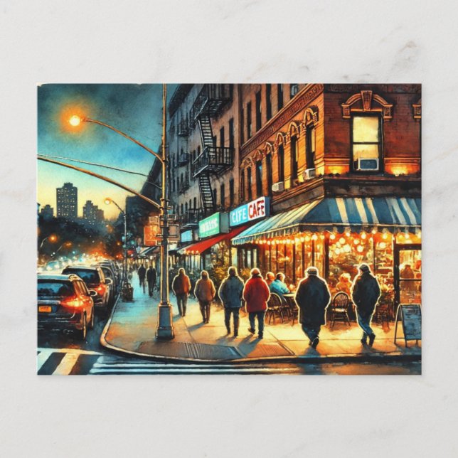 Carte Postale Café à New York Bronx (Devant)