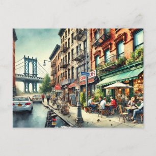 Carte Postale Café à New York Brooklyn