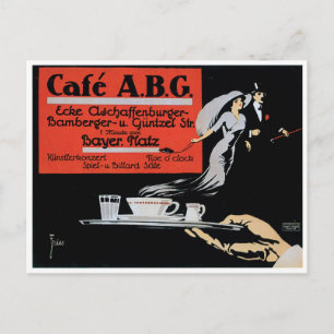 Carte Postale Café ABG Café Vintage Boutique Publicité Art