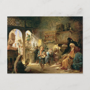 Carte Postale Café au Caire, années 1870