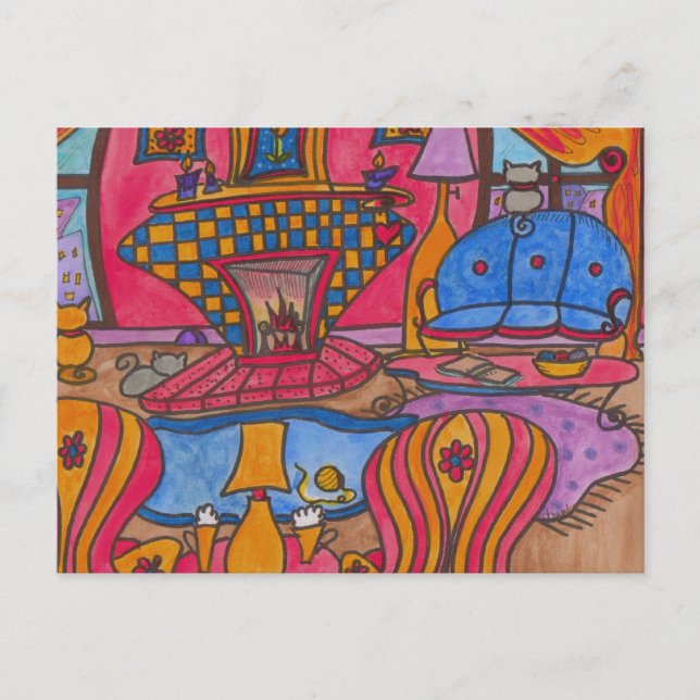 Carte Postale Café Au Feu (Devant)