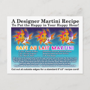 Carte postale Cafe Au Lait Martini Recette