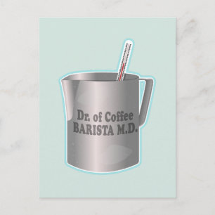 Carte Postale Café Barista faisant drôle docteur