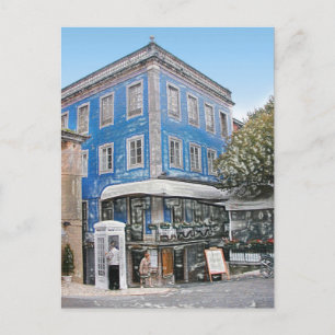 Carte Postale Café bleu au coin