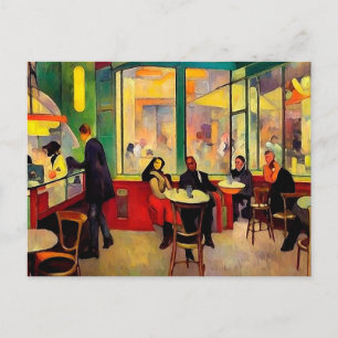 Carte Postale Café bondé à Paris