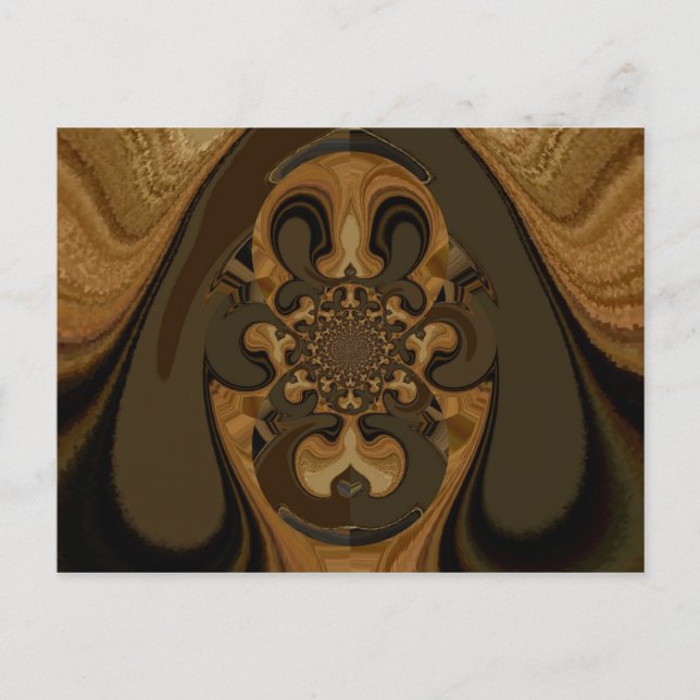 Carte Postale Café Brown Flux Kaleidoscope Art Imprimer (Devant)