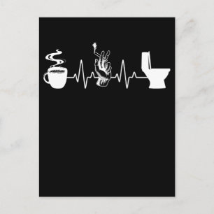 Carte Postale Café Cigarette Toilette Humour fumeur