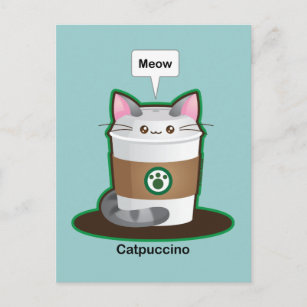Carte Postale Café Cute Cat