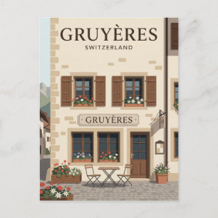 Carte Postale Café de Gruyères Façade Suisse