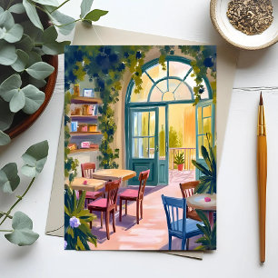 Carte Postale Café du Jardin   Peinture aquarelle botanique