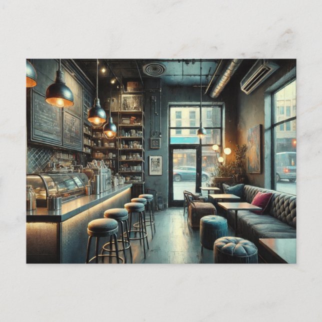 Carte Postale Café Eclectique à Rainy Seattle (Devant)