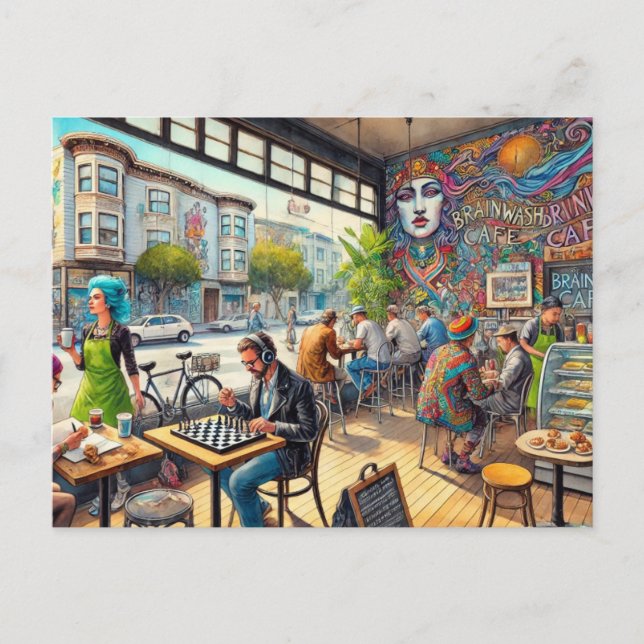 Carte Postale Café en Mug du district Mission de San Francisco (Devant)