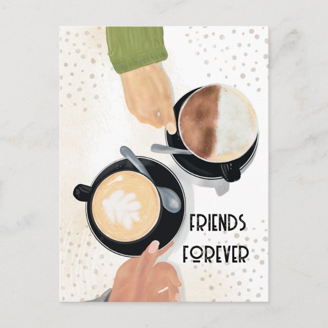 Carte postale Café et Amis pour toujours (Devant)