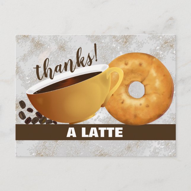 Carte Postale Café et Bagel | MERCI (Devant)