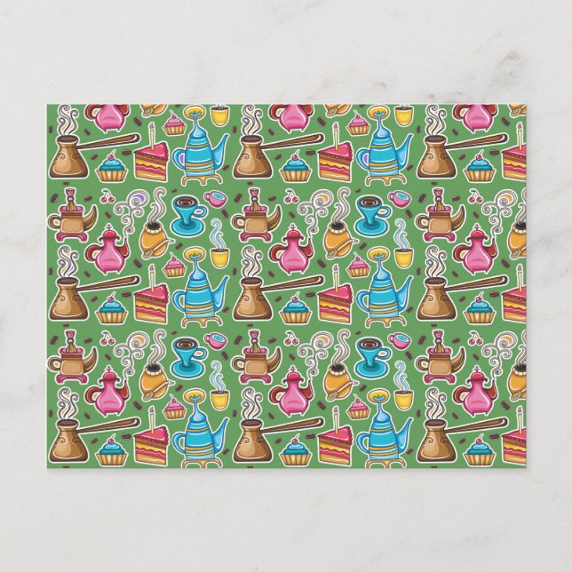 Carte Postale Café et Cakes (Devant)