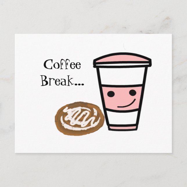 Carte Postale Café et petit pain à la cannelle (Devant)
