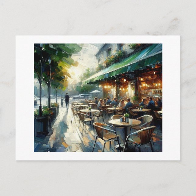 Carte Postale Café extérieur, (Devant)