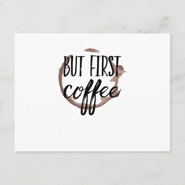 Carte Postale Café Fatigué Caféine Lever Le Matin (Devant)