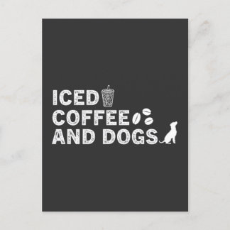 Carte Postale Café glacé et chiens