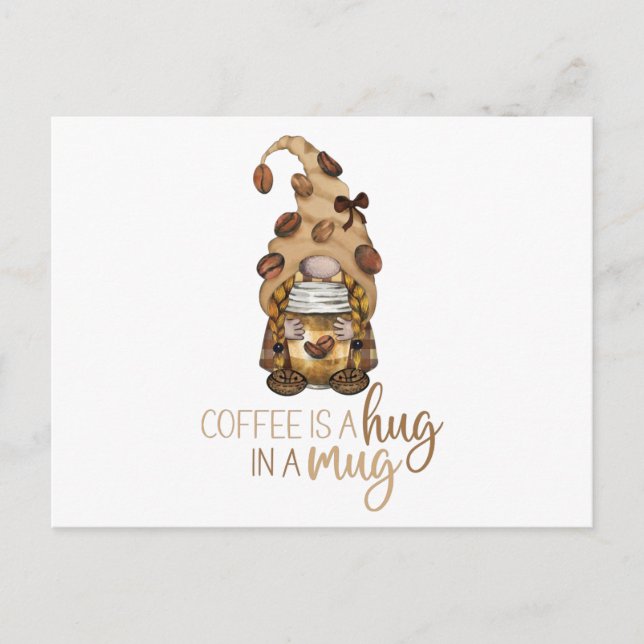 Carte Postale Café Gnome Famille Correspondance Noël Drôle Cadea (Devant)