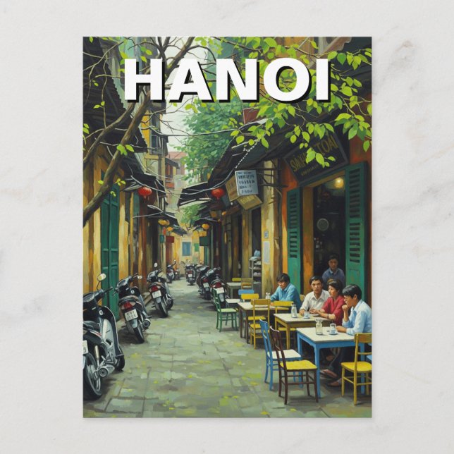 Carte Postale Café Hanoi Vietnam dans Alley (Devant)
