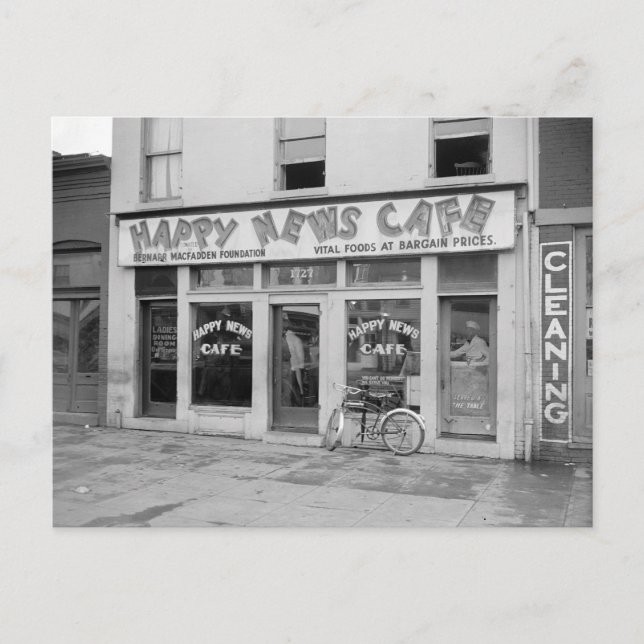 Carte Postale Cafe Happy News, 1938 (Devant)