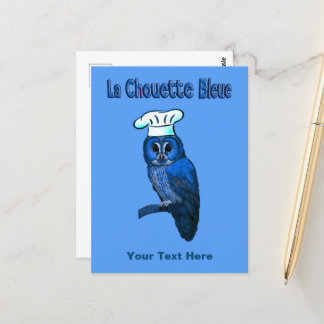 Carte Postale Café La Chouette Bleue