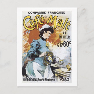 Carte Postale Café Malt Vintage Ad