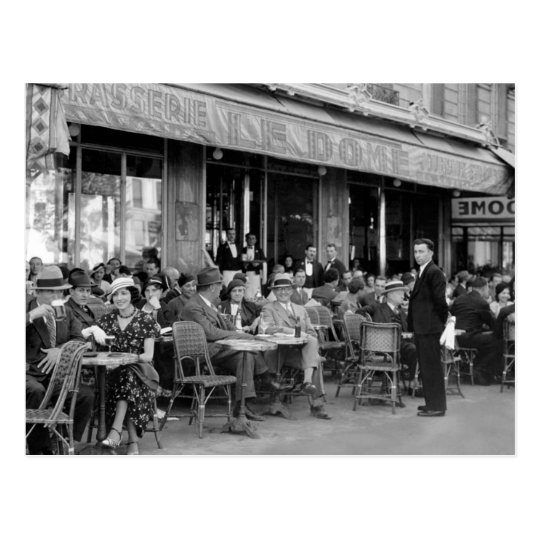 Carte Postale Cafe Noir Et Blanc De Paris Zazzle Fr